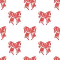 Seamless pattern featuring detailed red bows on a white background ideal for festive design projects and seasonal decor vector