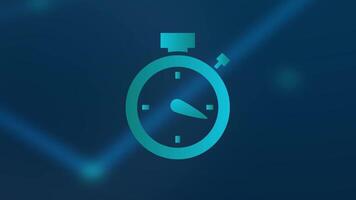 Stopwatch Animation with Countdown Timer, Hourglass, Circular Progress, Chronometer, Clock Symbol, Time Transition and Neon Buffering on a nice moving Background video