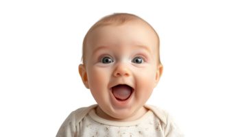 A baby is making a funny face with its mouth open png