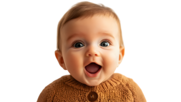 A baby is smiling and making a funny face png