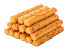 Stack of Golden Fried Mozzarella Sticks, Isolated on Transparent Background png
