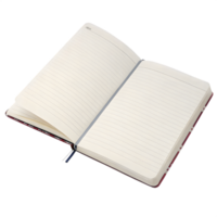 Open Lined Notebook with Bookmark on Transparent Background png