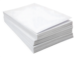 Stack of Blank White Paper Sheets, Isolated on Transparent Background png