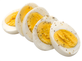 Sliced Hard Boiled Eggs with Pepper, Isolated on Transparent Background png