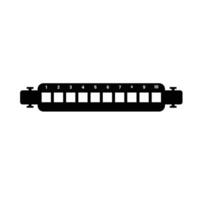 Harmonica Silhouette. Black and White Icon Design Elements on Isolated White Background vector