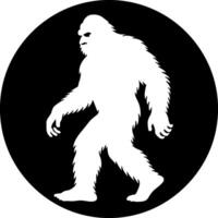 Walking Sasquatch in Circular Emblem vector