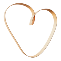 Golden heart, designed in sleek and modern style. Metallic finish gives three-dimensional effect, ideal for various creative projects png
