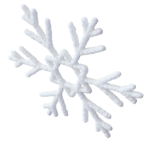 3D snowflake isolated on transparent background, perfect for winter themed projects or decorations. Realistic, white three dimensional snow flake shape png