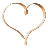 Golden heart, designed in sleek and modern style. Metallic finish gives three-dimensional effect, ideal for various creative projects. Heart shape png