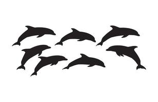 High resolution dolphin silhouettes for ocean-themed projects vector