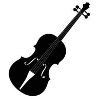 Cello Silhouette Stringed Musical Instrument Design Element Isolated vector