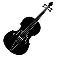 Isolated Black Violin Silhouette with Strings Pegbox vector