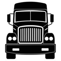 Heavy Truck Front Silhouette with Transparent Background, Automotive Style Design vector