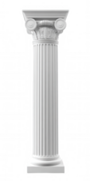 White ionic column with transparent background, perfect for architectural visualization or historical projects png