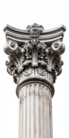 White classical ionic column transparent background, perfect for architectural visualization or historical projects png