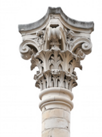 White classical ionic column with transparent background, perfect architectural visualization or historical projects png