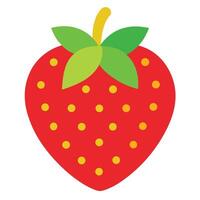 Isolated Strawberry Cartoon Style with Yellow Seeds on White Background vector