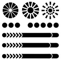 Isolated Round Geometric Element Set on White with Bars, Arrows and Circles vector
