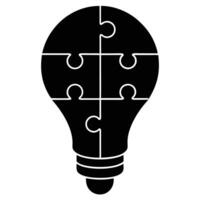Bulb Shaped from Puzzle Pieces for Creative Concepts vector