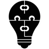 Puzzle Lightbulb Icon Idea Symbol, Solution Concept vector