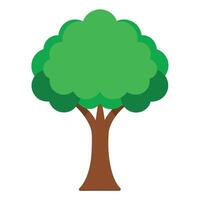 Isolated Deciduous Tree with Green Foliage and Brown Trunk on White Background vector
