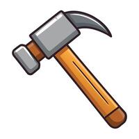 Cartoon Claw Hammer Isolated on White Background, Construction Tool vector