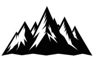 Bold Silhouette of Mountain Range with Jagged Peaks vector