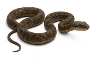 Hyperrealistic snake crawling with transparent background png