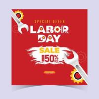 Labor Day Sale Web Banner Template Bold Abstract Design vector