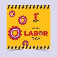 International Labor Day Web Banner Poster Template. Celebrate Labour Day, May 1st, with a Bold Abstract Design Honoring Workers, Dedication, and Hard Work vector