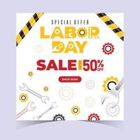 Labor Day Poster Template Abstract Design for Sale Event vector
