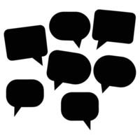 Black Speech Bubbles Grouped Together Isolated on White Background vector