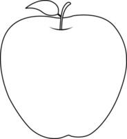 Simple Apple Outline Illustration Minimalist Black Line Drawing of an Apple with Leaf and Stem on Light Background vector
