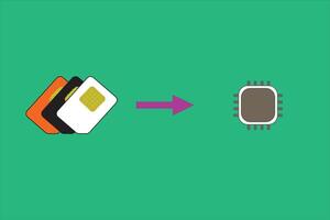 SIM Cards Transition to Embedded eSIM Technology vector