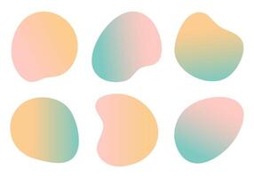 Color liquid blob shapes, pastel gradient organic random forms, abstract fluid silhouette, simple smooth ink stain. Highlight for social media stories. Best for branding, social media vector