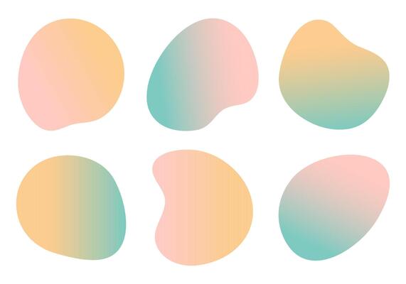Color liquid blob shapes, pastel gradient organic random forms, abstract fluid silhouette, simple smooth ink stain. Highlight for social media stories. Best for branding, social media