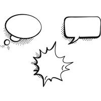 Speech Bubbles with Dynamic Expression Lines vector