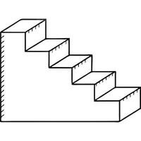 Hand-drawn illustration of a simple staircase, five steps, black and white. vector