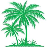 Tropical Palm Tree Silhouette Illustration vector
