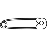 Line art illustration of a safety pin, simple and clean design. vector