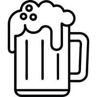 A simple line art illustration of a beer mug with frothy head. vector