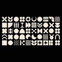 Collection of minimalist geometric shapes abstract design elements modern art shapes. vector