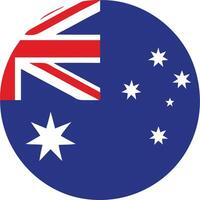 Circular Australian flag icon, simple design, perfect for websites and apps. vector