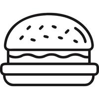 Simple line art illustration of a hamburger, perfect for menus or apps. vector