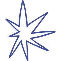 Abstract blue starburst, hand-drawn, simple, graphic design element. vector