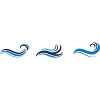 Three abstract blue wave designs perfect for logos, websites, or branding. vector