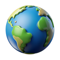 A stylized, 3D model of Earth, perfect for educational or children's content. png