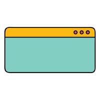 Simple teal and orange web browser window illustration, blank template. vector