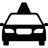 Simple black silhouette of a driving school car with a cone on top. vector