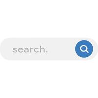 Simple search bar interface with a blue magnifying glass icon. vector